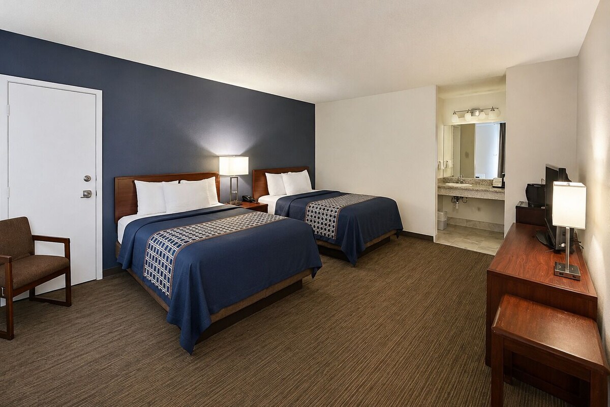 Desk, blackout drapes, iron/ironing board, WiFi (free)