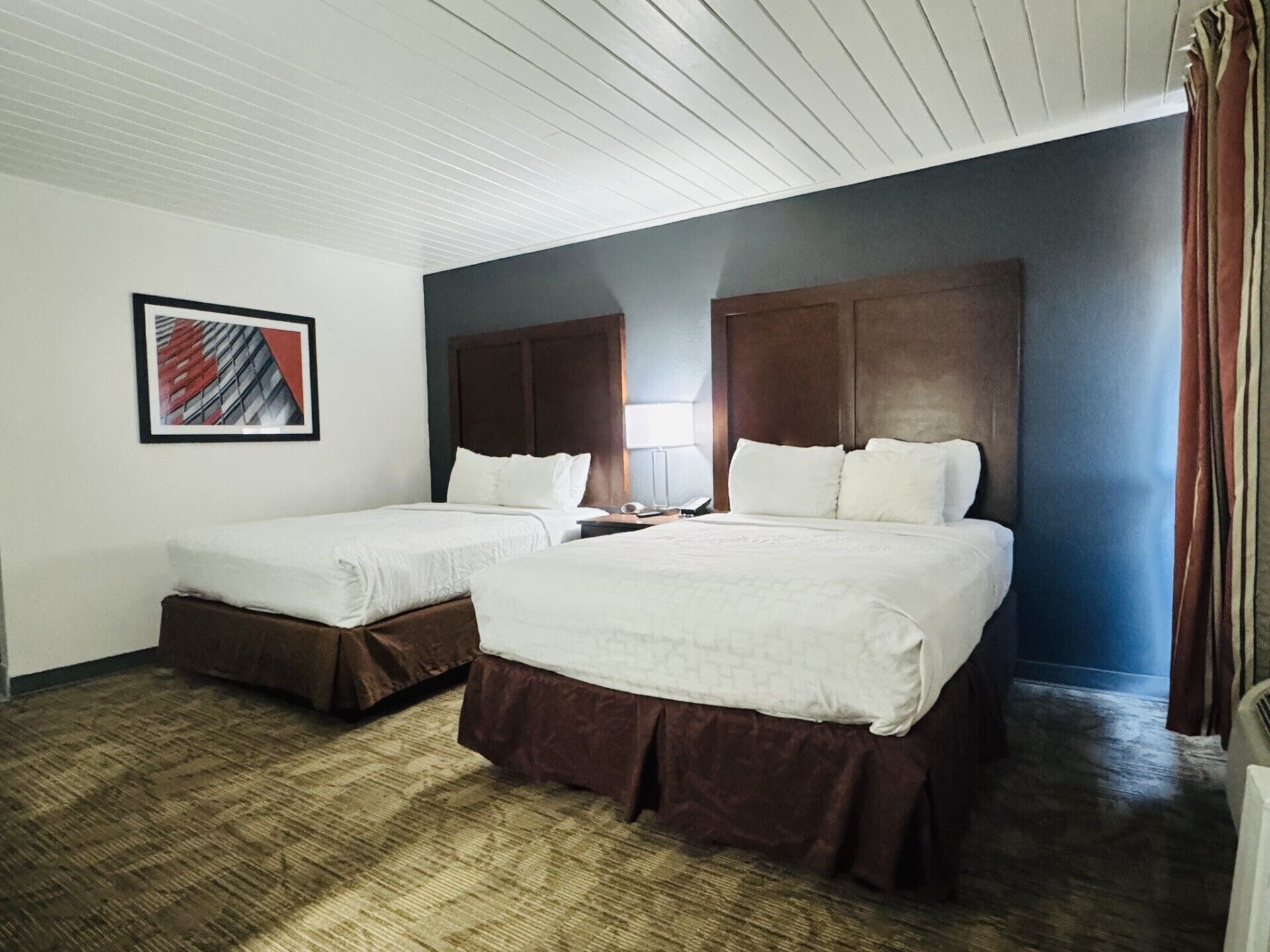 Individually furnished, desk, blackout drapes, iron/ironing board