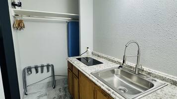 Fridge, microwave, coffee/tea maker