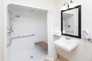 Room, 1 Queen Bed, Accessible, Non Smoking (Roll-In Shower) | Bathroom | Combined shower/bathtub, hydromassage showerhead, free toiletries - Baymont by Wyndham Tuscola (Tuscola)