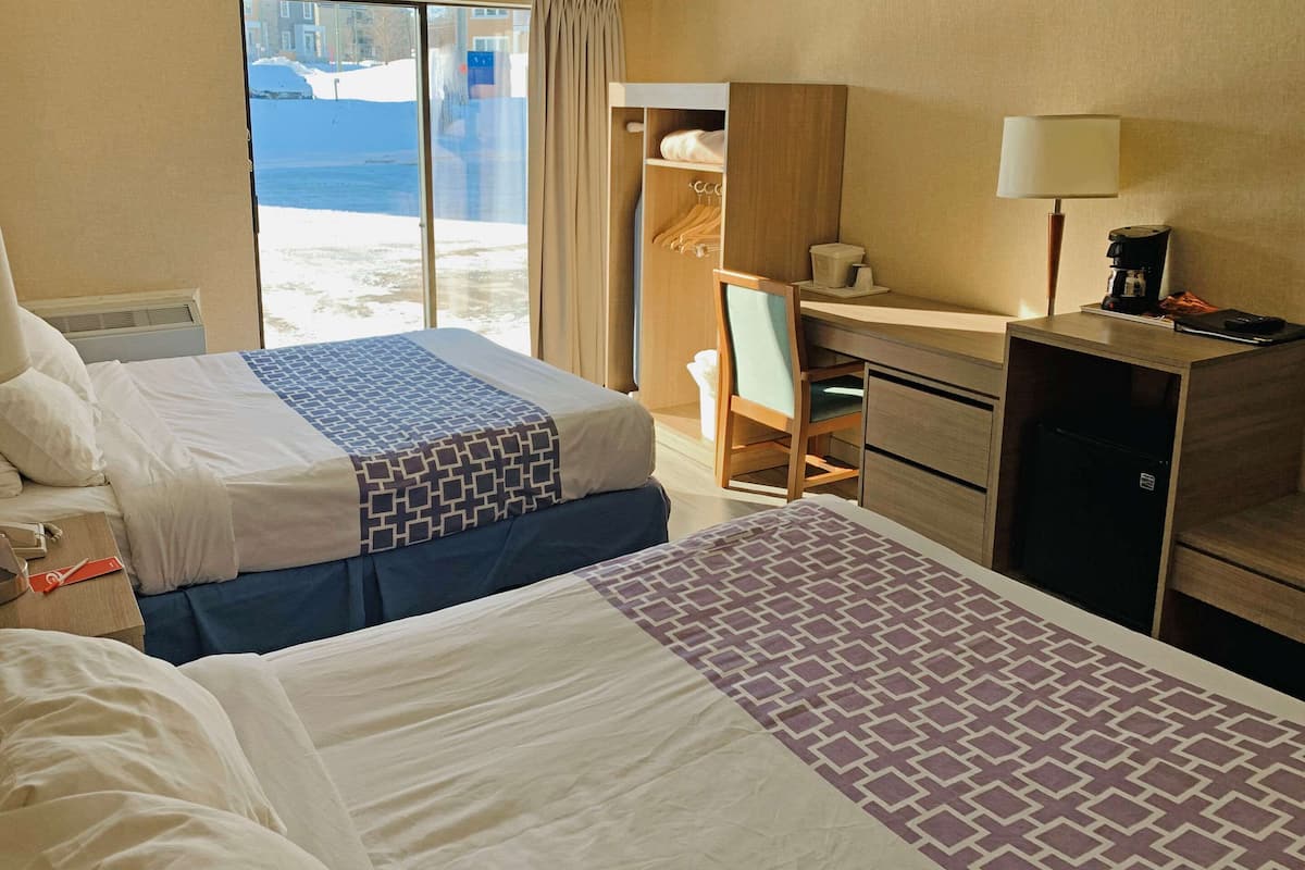 standard room, 2 double beds, second floor | desk, blackout curtains, soundproofing, iron/ironing board