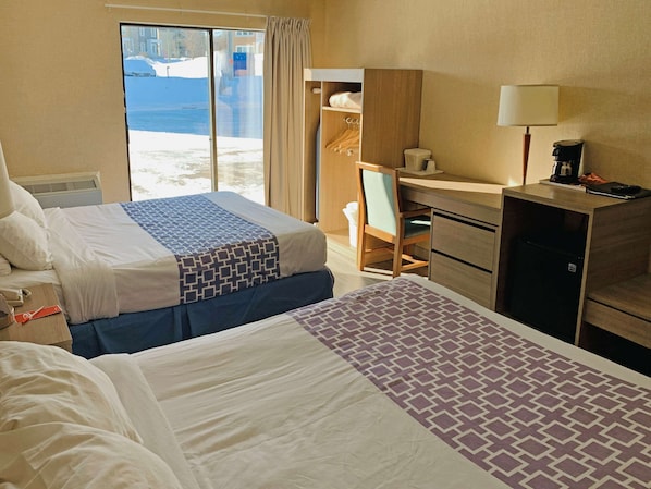 Standard Room, 2 Double Beds, Second Floor | Desk, blackout curtains, soundproofing, iron/ironing board