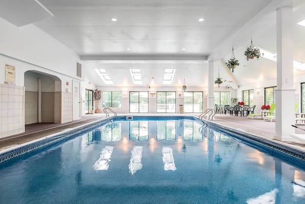 Indoor pool, sun loungers