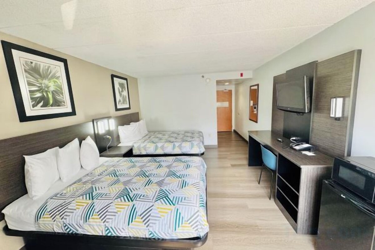 In-room safe, desk, laptop workspace, blackout drapes
