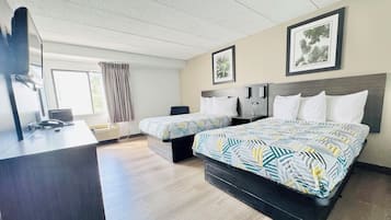 In-room safe, desk, laptop workspace, blackout curtains