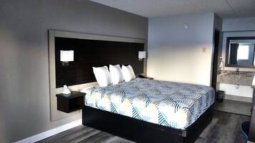 Blackout drapes, iron/ironing board, free WiFi, bed sheets