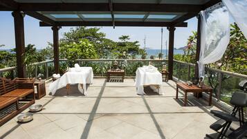 Manicures and pedicures, massages