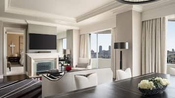 Flat-screen TV, DVD player, pay films