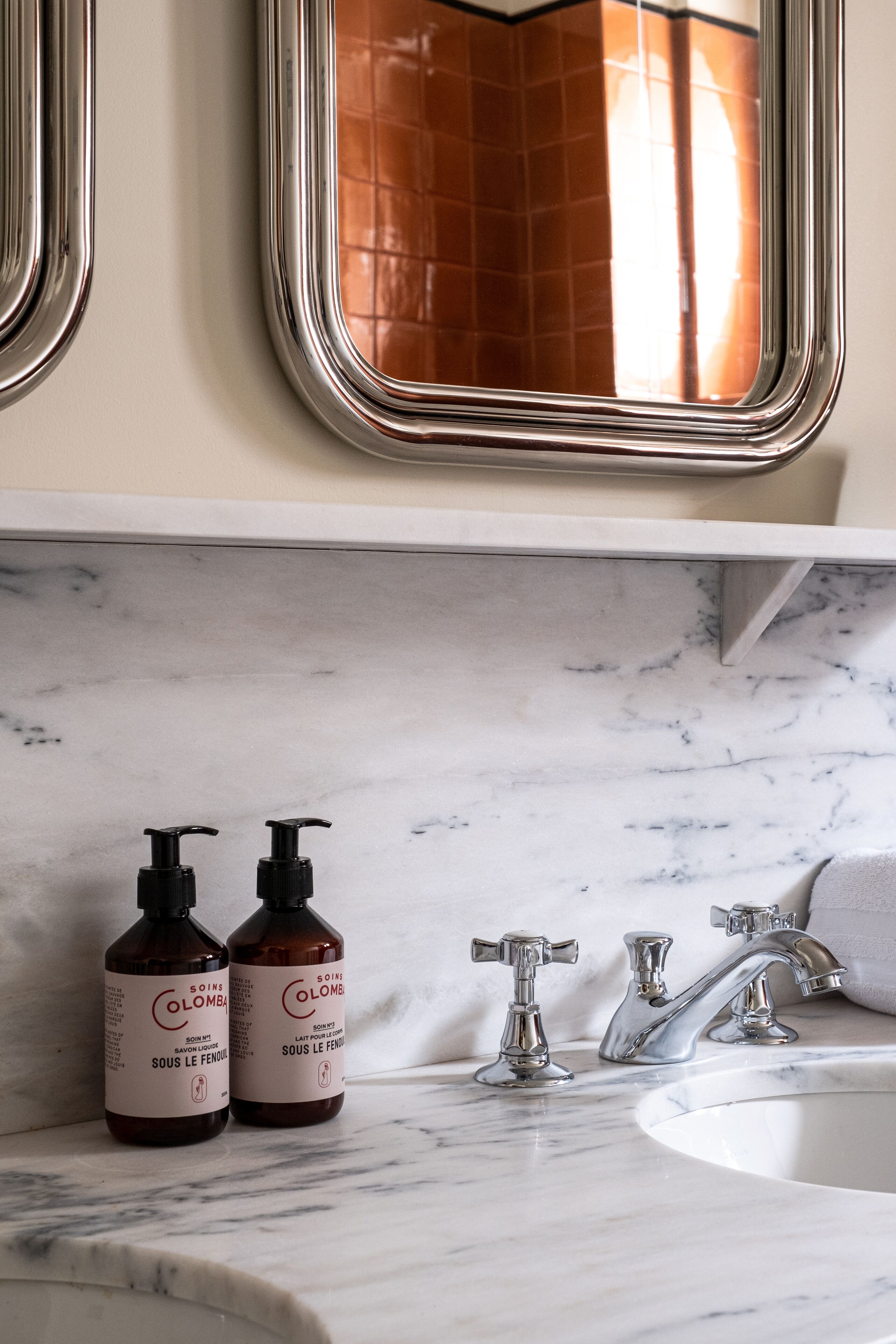 eco-friendly toiletries, hair dryer, slippers, towels