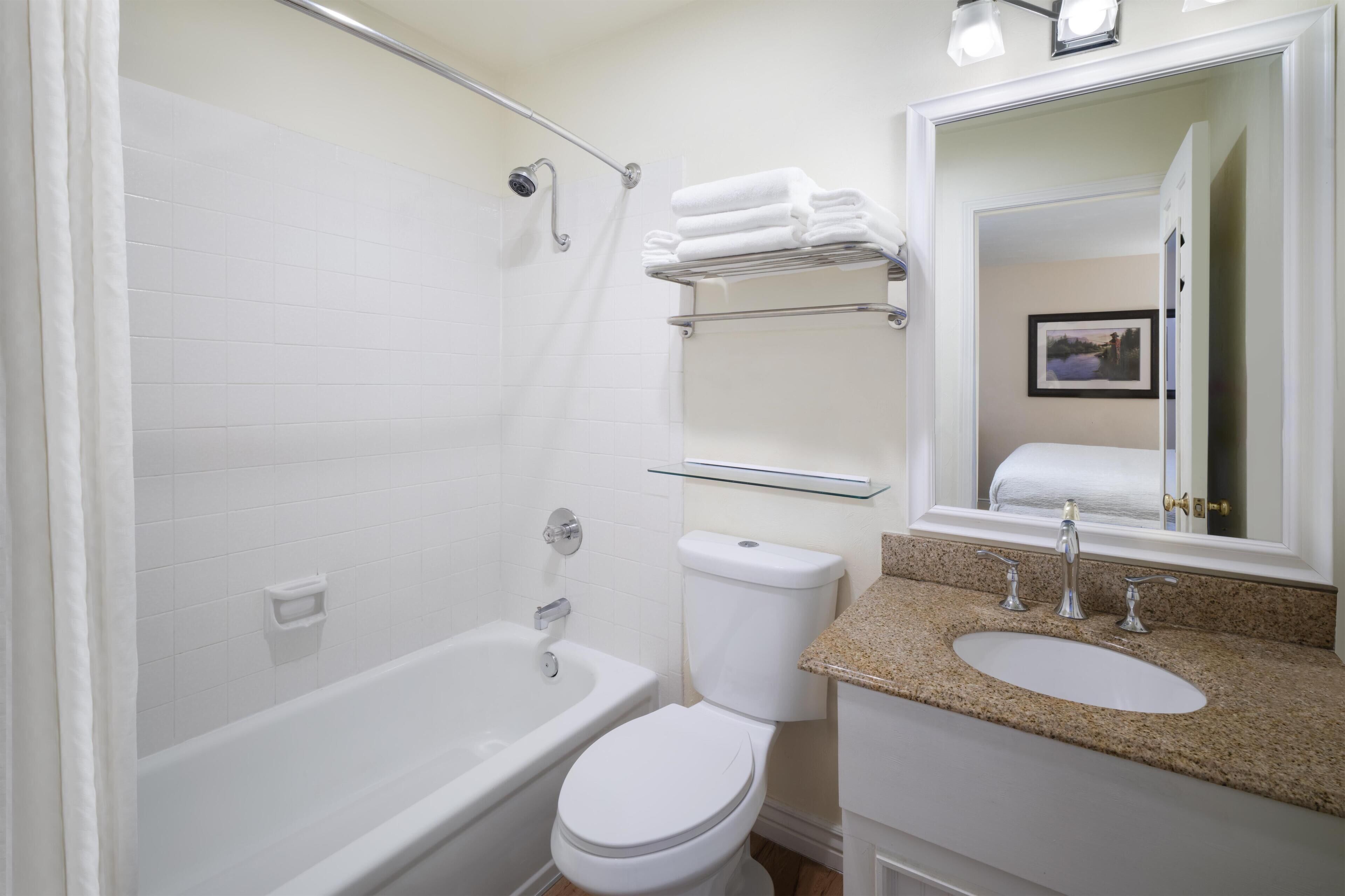 Suite, 1 King Bed, Non Smoking, Refrigerator & Microwave (with Sofabed) | Bathroom | Combined shower/tub, free toiletries, hair dryer, towels