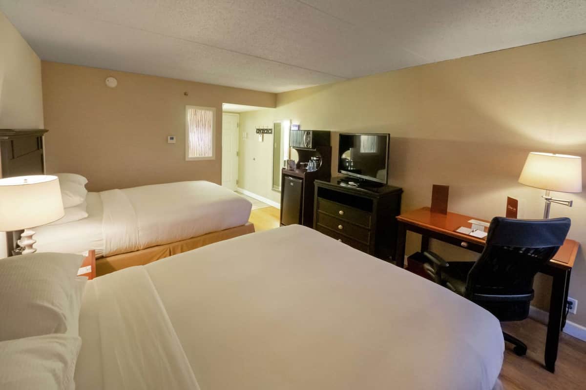 Premium bedding, desk, blackout drapes, iron/ironing board