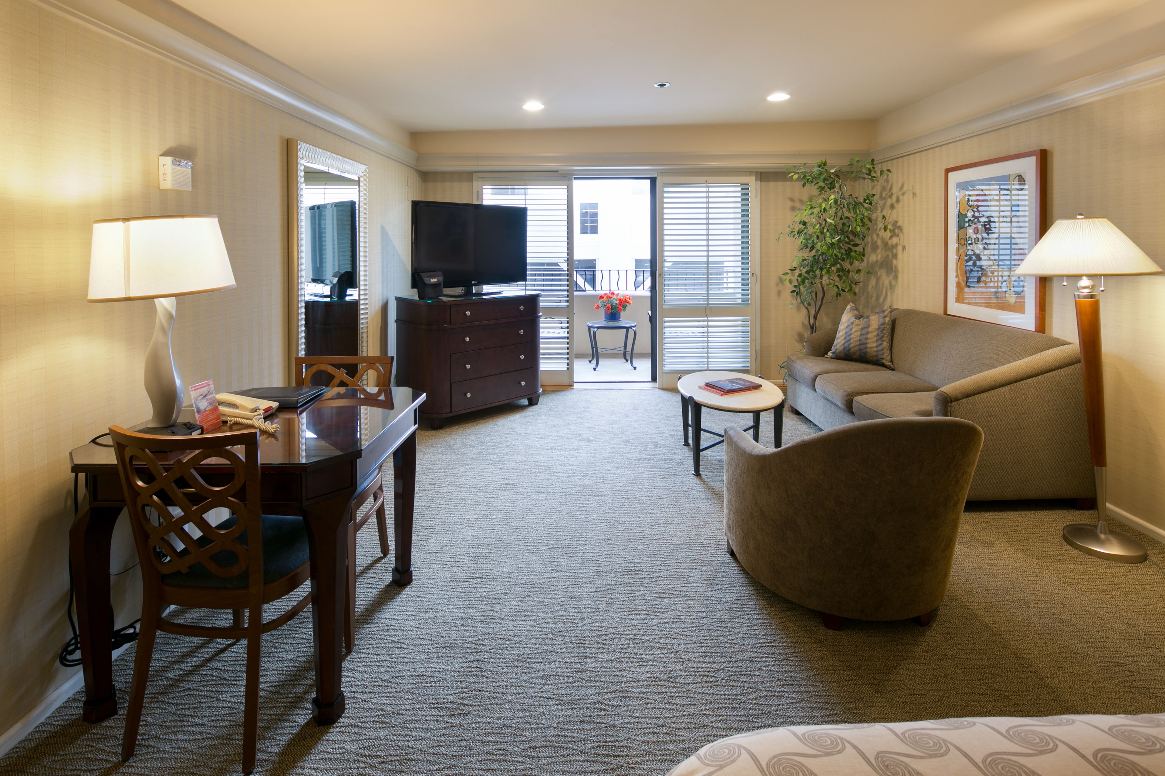 room, 1 king bed, balcony (cannery row) | living area | 47-inch lcd tv with satellite channels, tv, dvd player