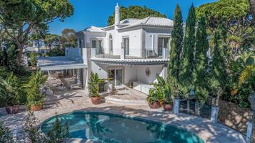 Premium Villa, 4 Bedrooms, Private Pool, Golf View | Laptop workspace, blackout curtains, iron/ironing board