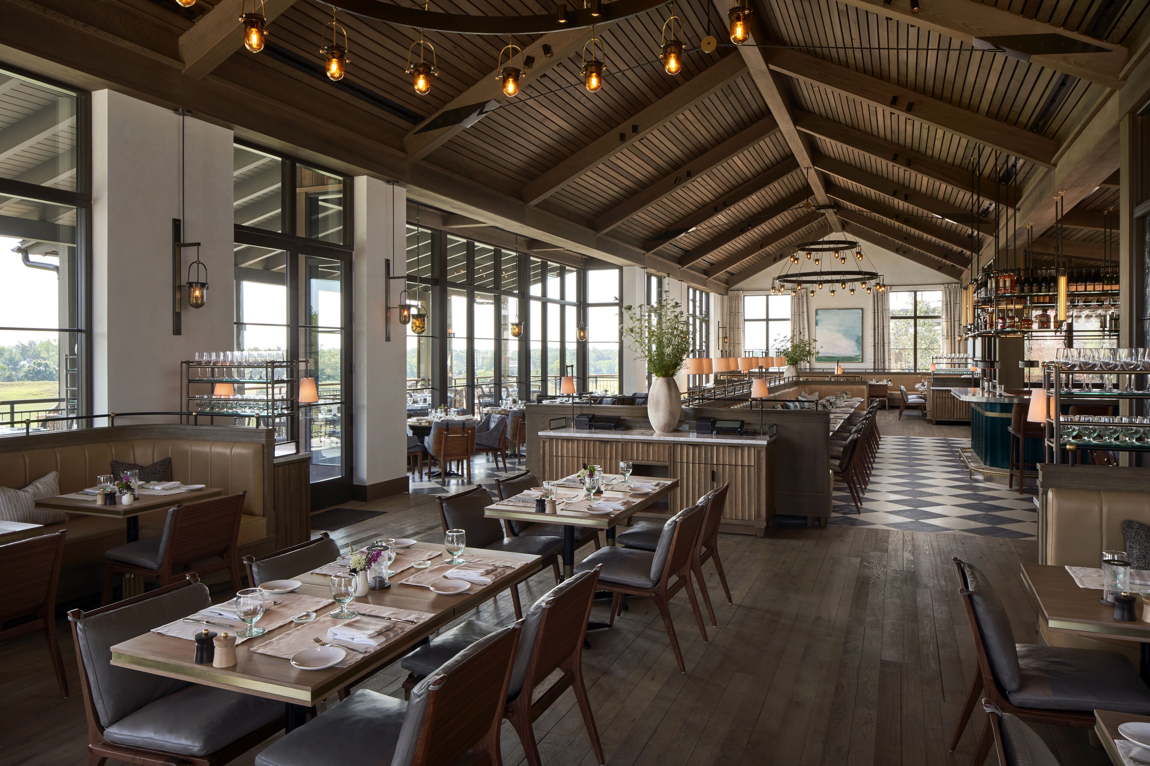 breakfast, dinner served; american cuisine, golf course views