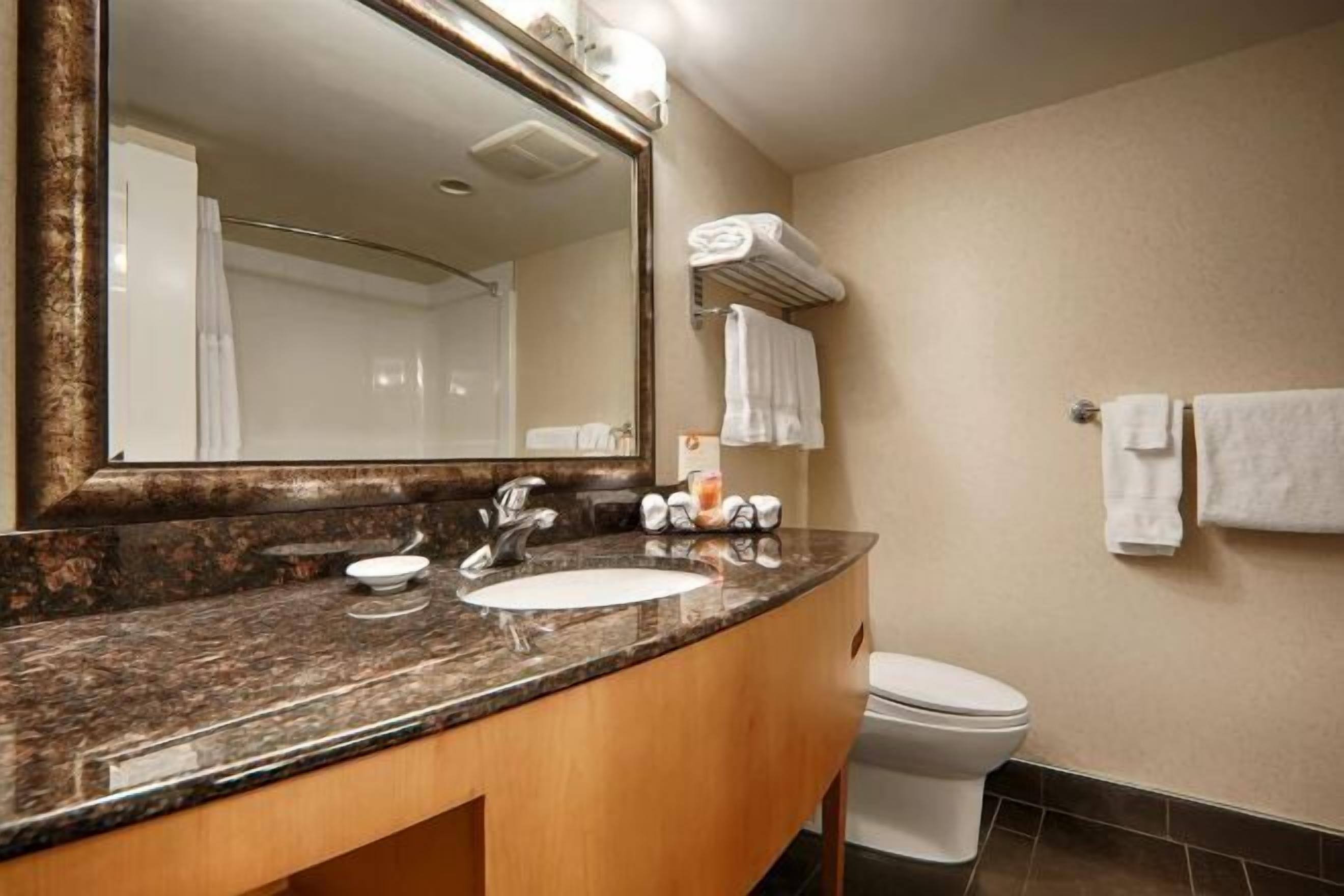 Ensemble douche/baignoire, articles de toilette de luxe, sèche-cheveux