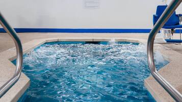 Indoor pool, open 6:00 AM to 10 PM, sun loungers