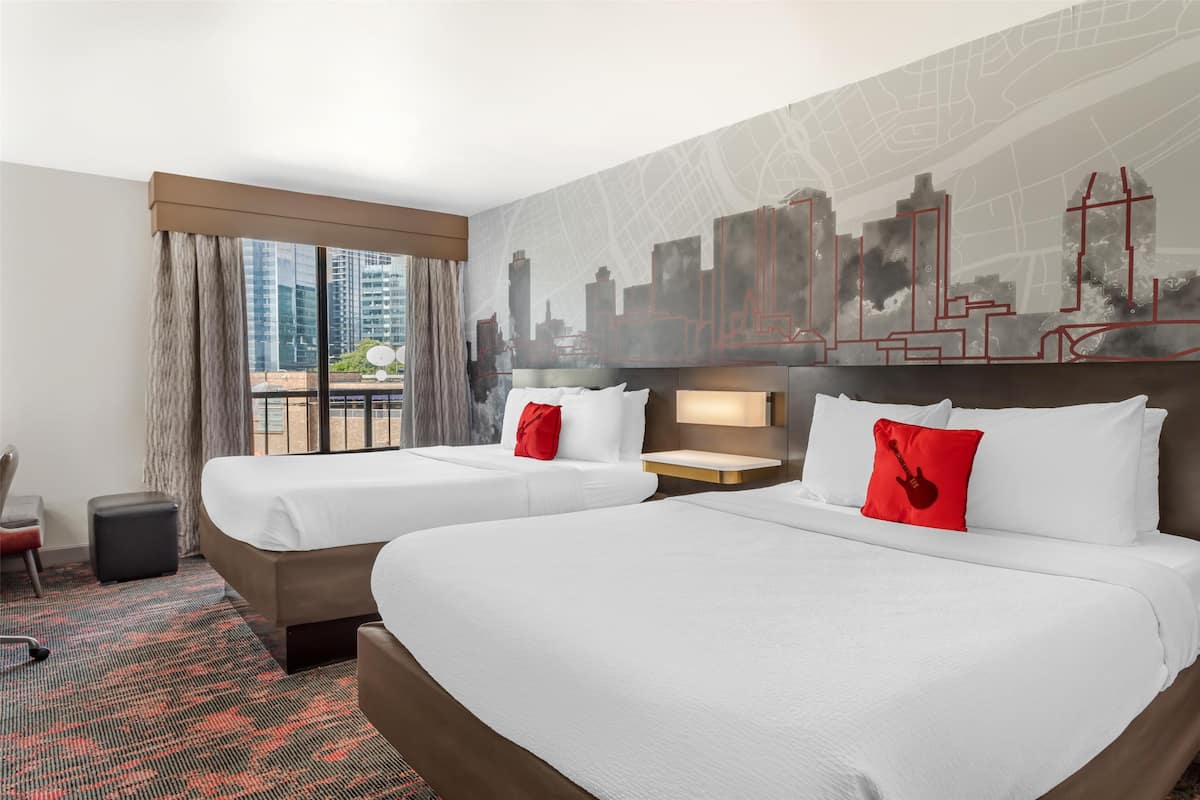 Standard Room, 2 Queen Beds, Non Smoking, Refrigerator & Microwave
