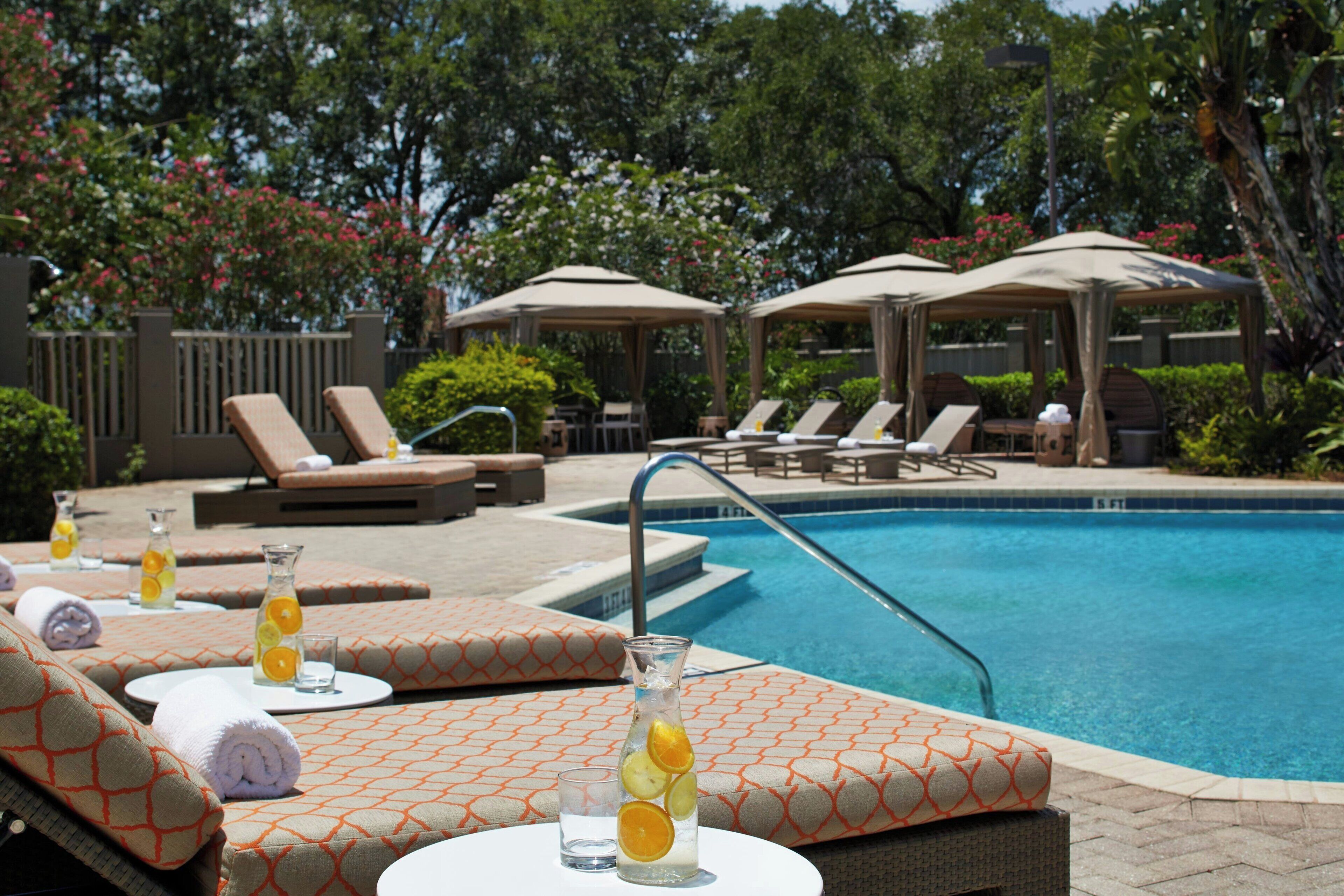 Outdoor pool, open 6:00 AM to 11:00 PM, free cabanas, sun loungers