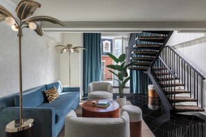 Suite, 1 King Bed (Loft Suite King with Large Balcony) | Premium bedding, down comforters, in-room safe, laptop workspace