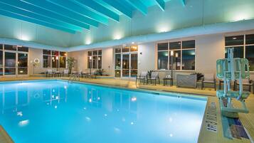 Indoor pool, open 5 AM to midnight, sun loungers