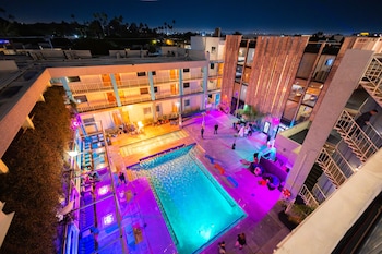 Outdoor pool amenities at The Clarendon Hotel and Spa