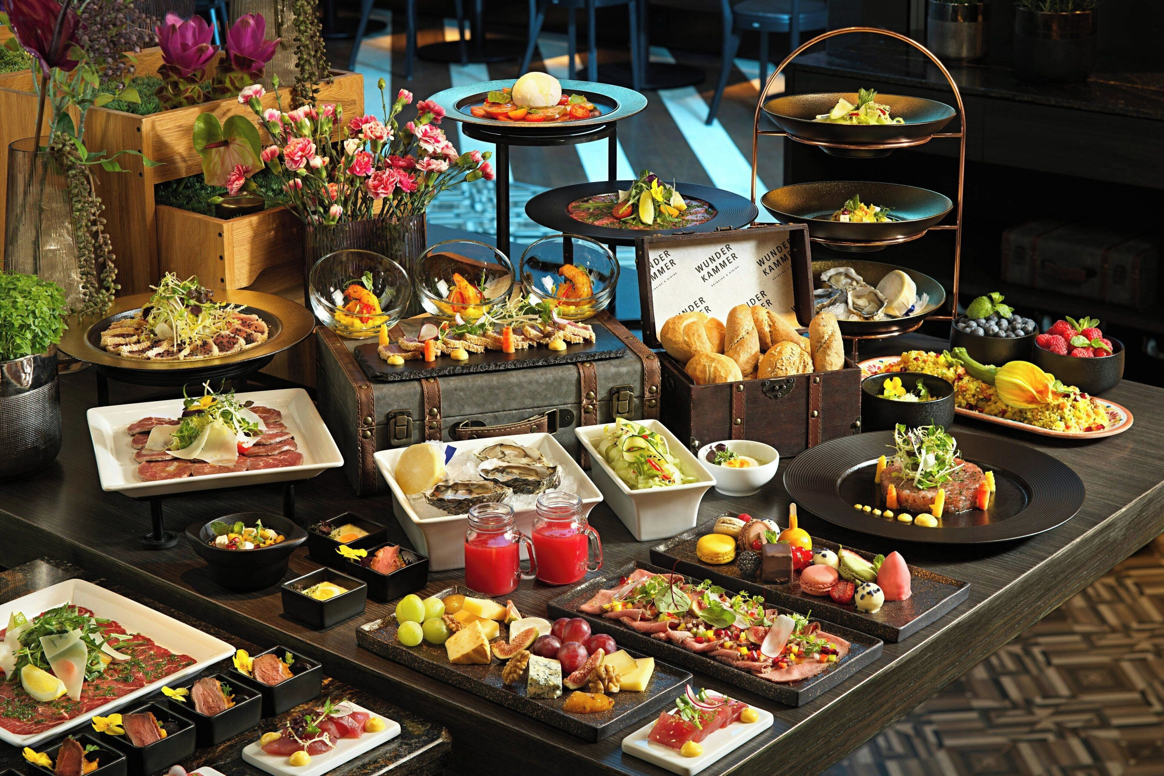 Elegant buffet dining spread