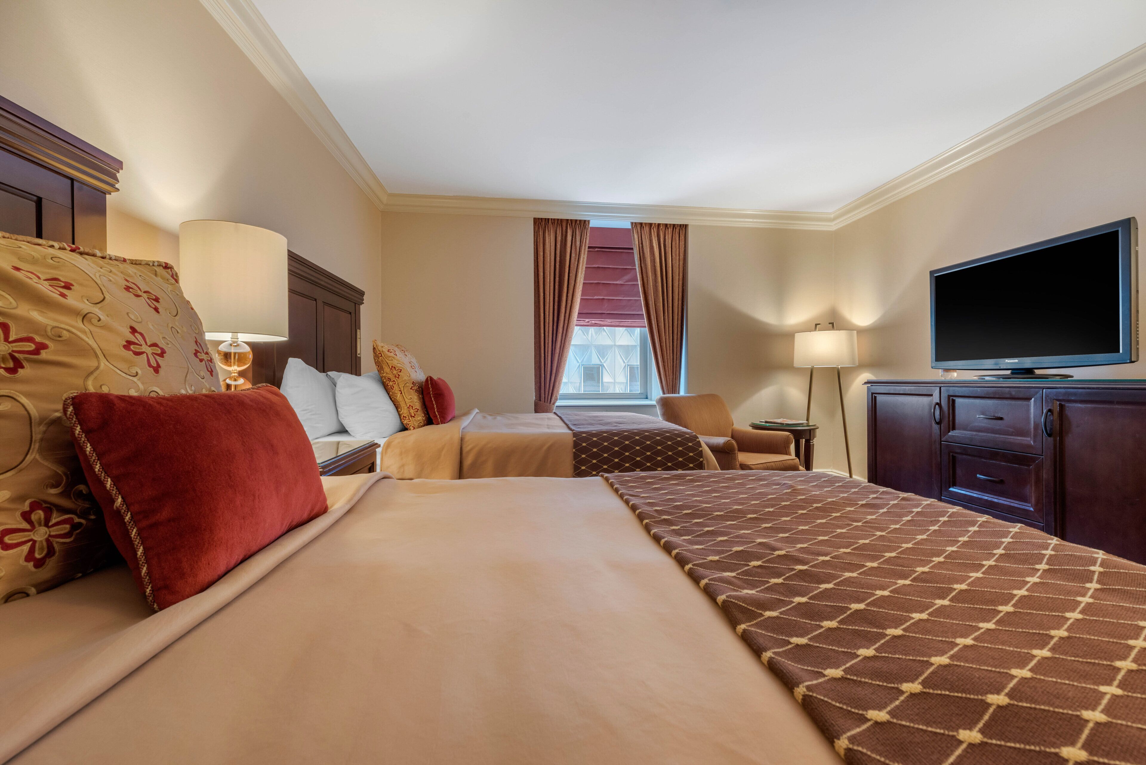 deluxe room, 2 double beds | premium bedding, down duvets, in-room safe, desk