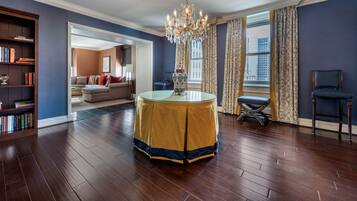 Premium bedding, down duvets, in-room safe, desk