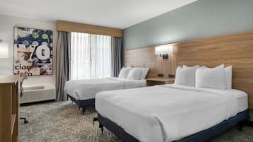 Standard Room, 2 Queen Beds, Non Smoking, Refrigerator & Microwave | Desk, blackout drapes, iron/ironing board, free WiFi
