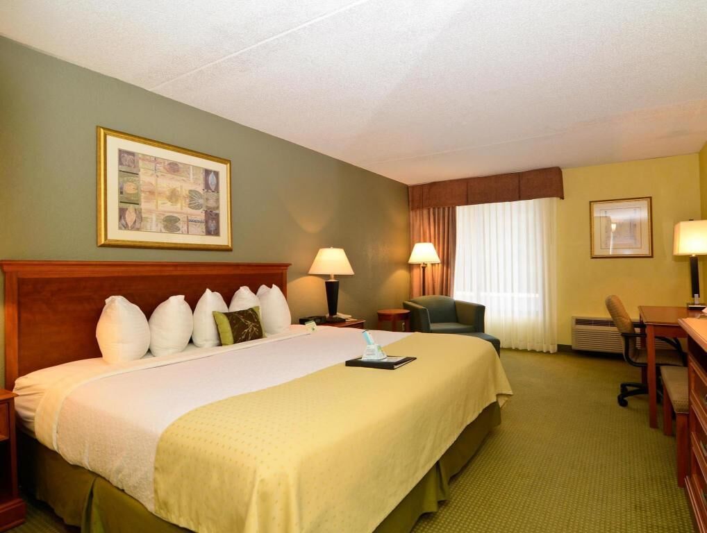 Desk, blackout drapes, iron/ironing board, free WiFi