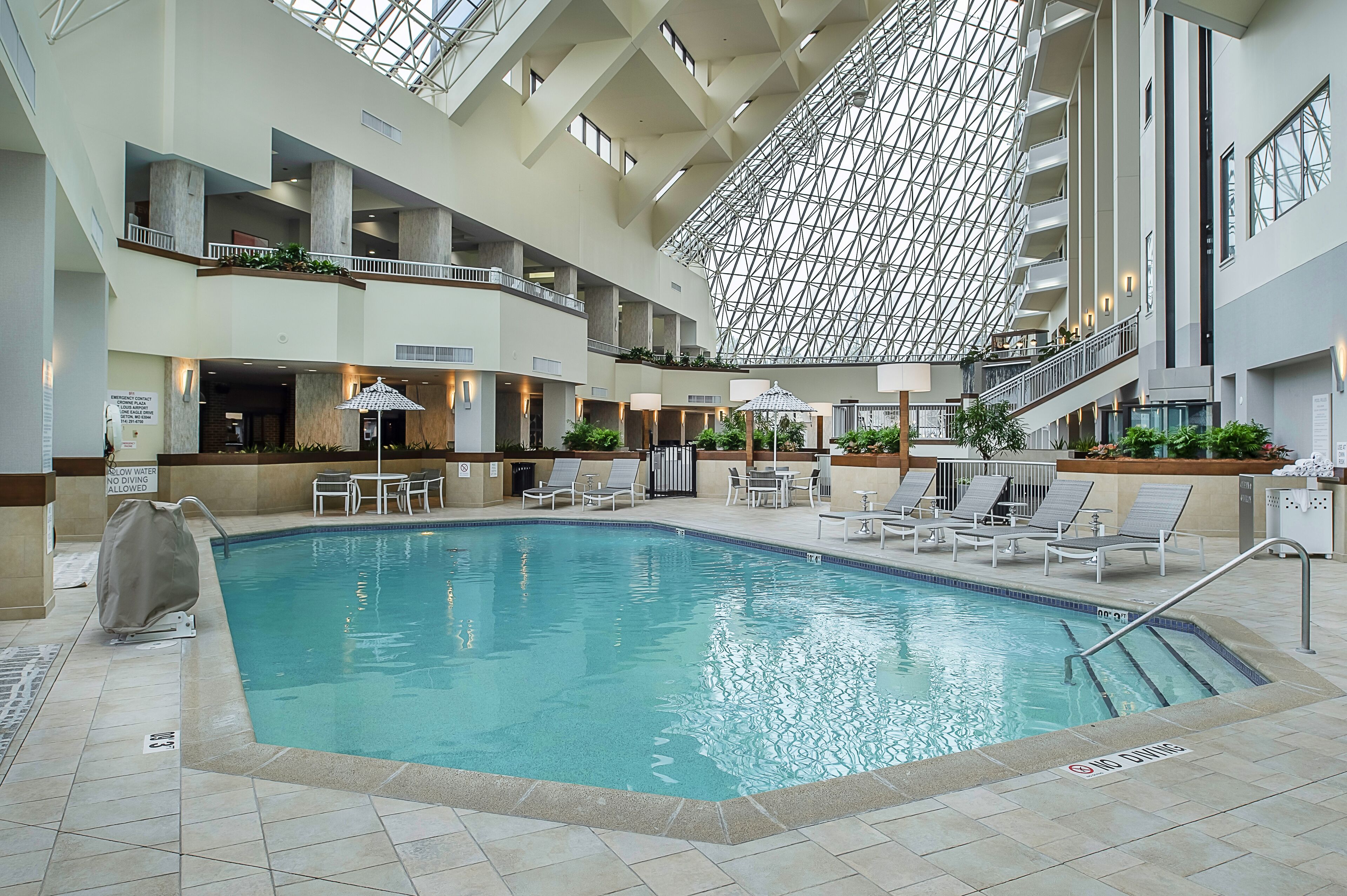 Indoor pool, open 6:00 AM to 9:00 PM, sun loungers