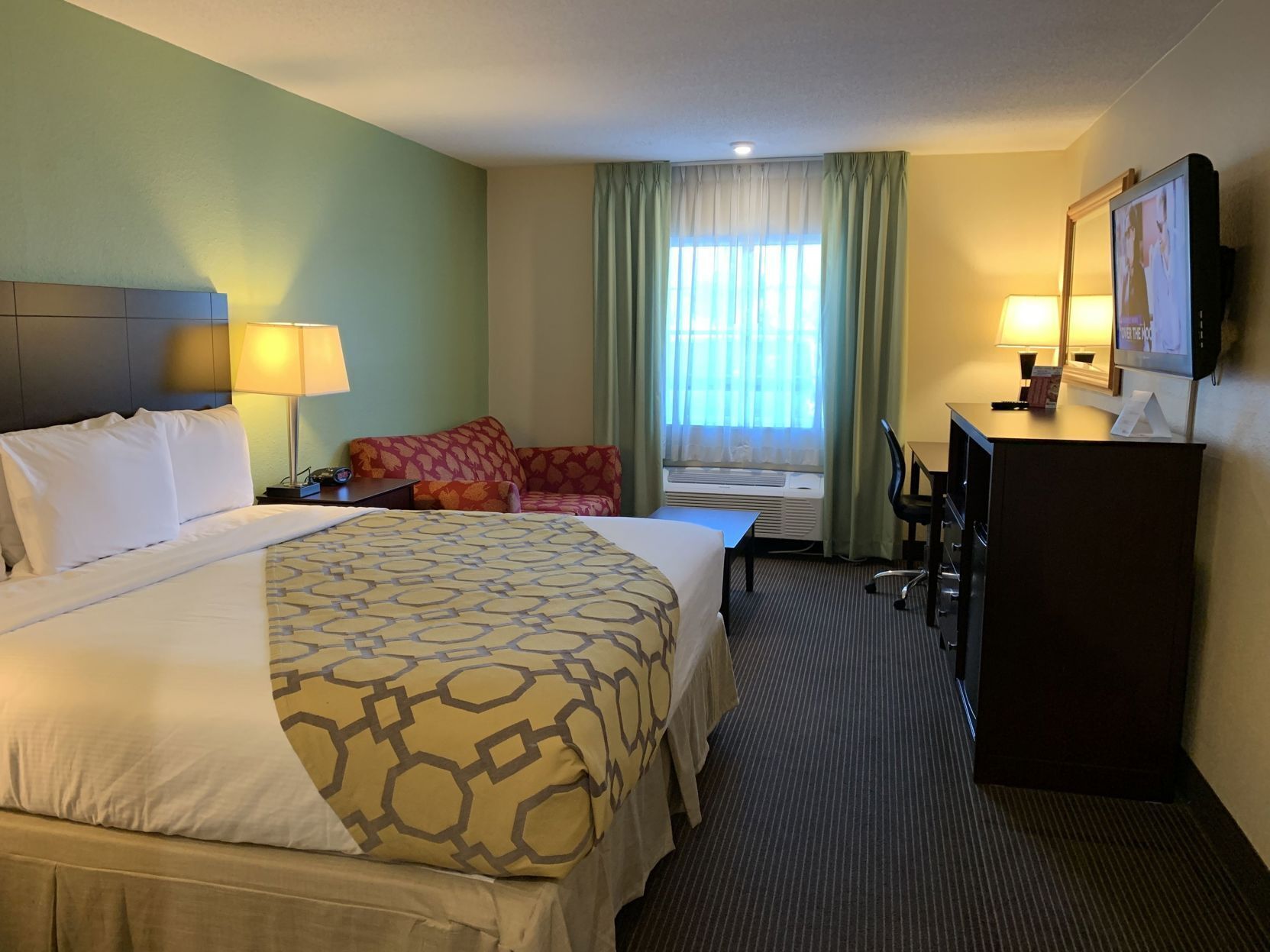 In-room safe, desk, blackout curtains, soundproofing