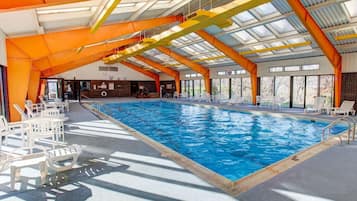 Indoor pool, open 6:00 AM to 9:00 PM, sun loungers