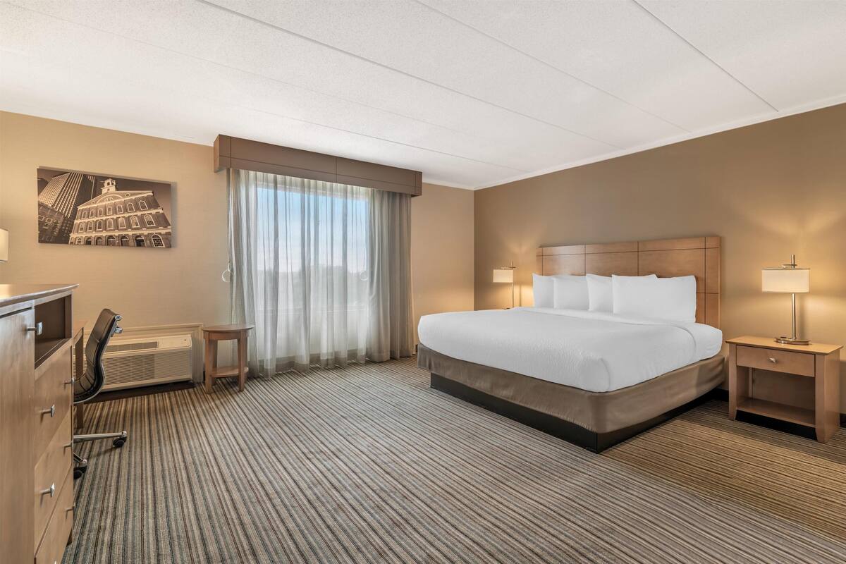 Standard Room, 1 King Bed, Accessible, Refrigerator & Microwave | Desk, laptop workspace, blackout drapes, soundproofing
