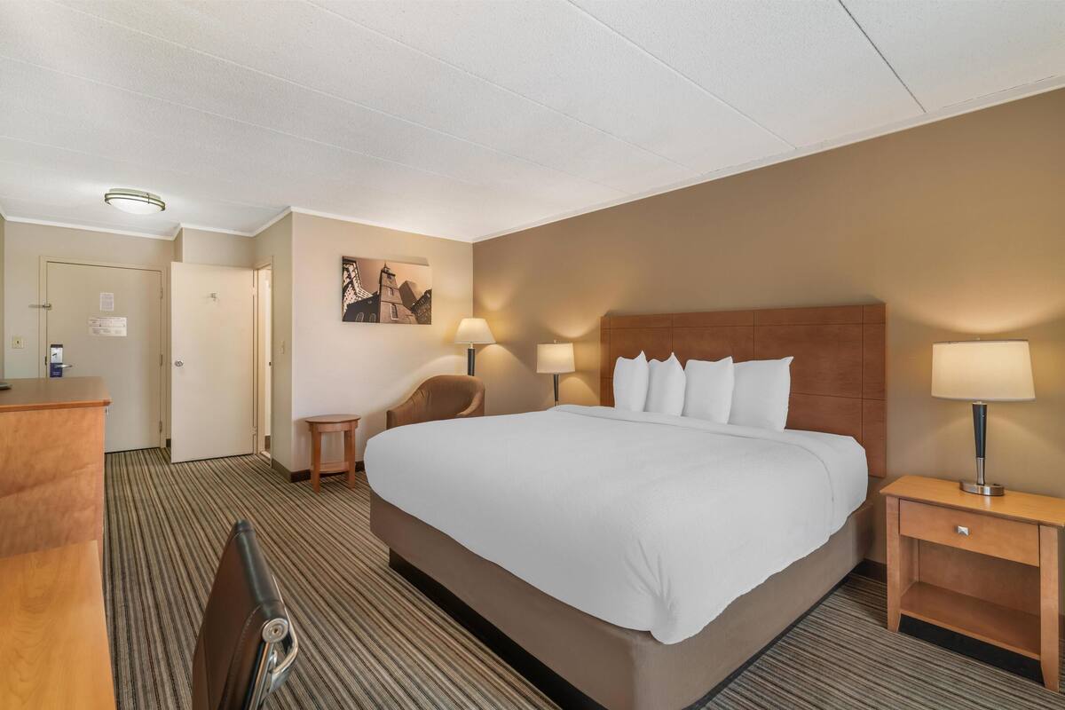 Standard Room, 1 King Bed, Non Smoking, Balcony | Desk, laptop workspace, blackout drapes, soundproofing