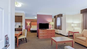 Suite, 1 King Bed, Non Smoking | Premium bedding, desk, iron/ironing board, free WiFi