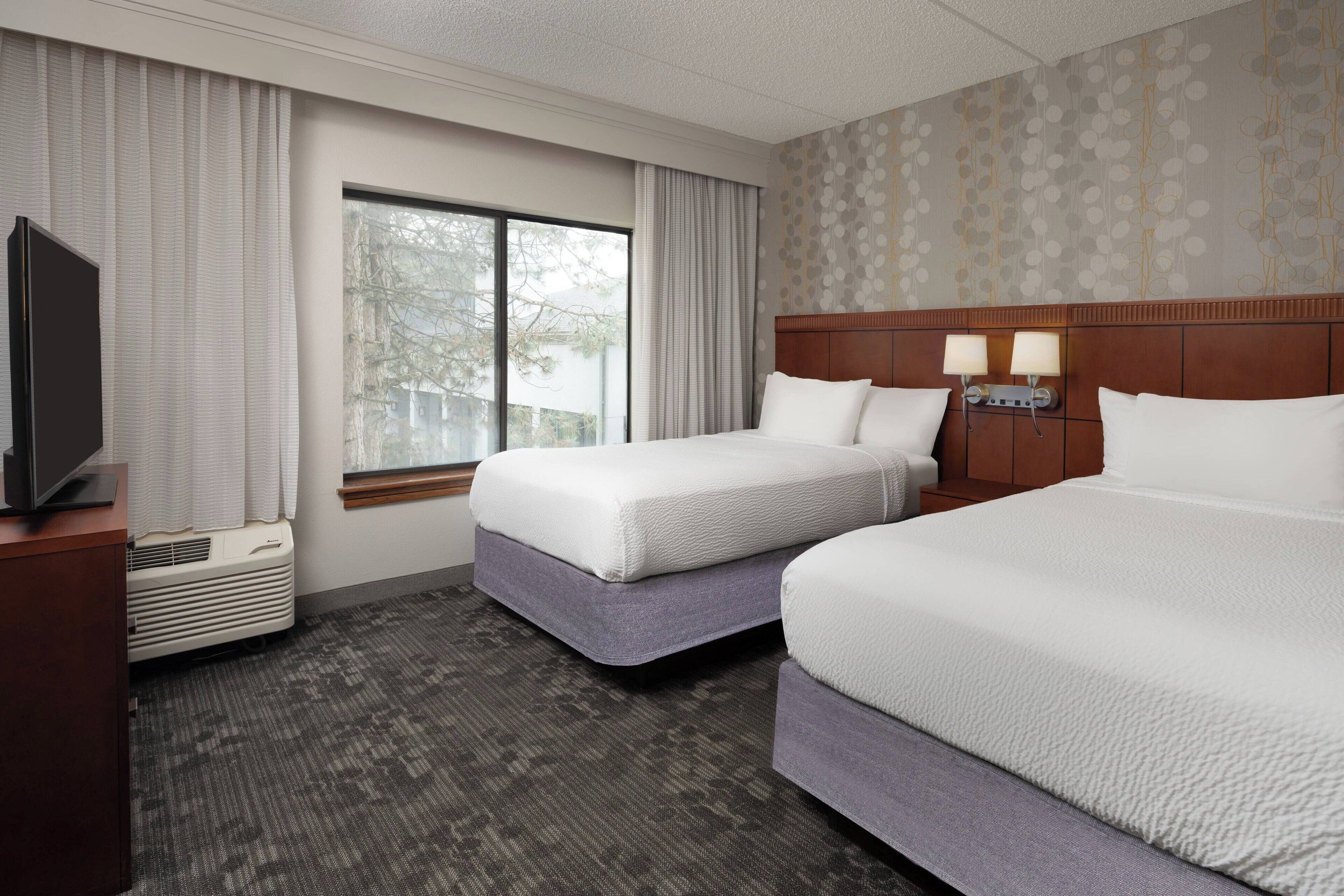 1 bedroom, desk, laptop workspace, iron/ironing board