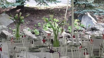 Outdoor banquet area