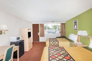 Room, 2 Double Beds | Laptop workspace, blackout drapes, bed sheets