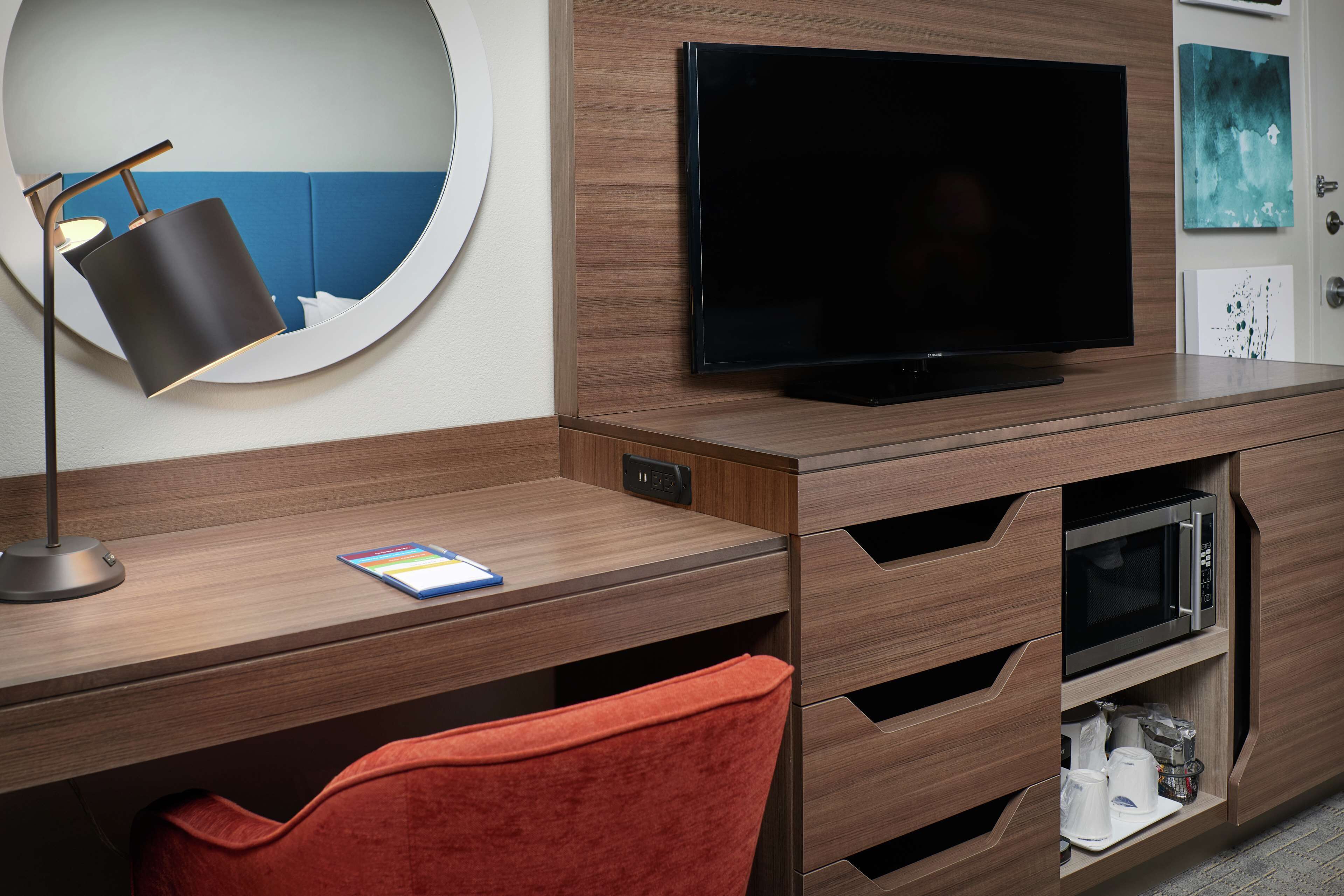 desk, blackout curtains, soundproofing, iron/ironing board