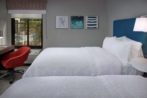 Desk, blackout curtains, soundproofing, iron/ironing board