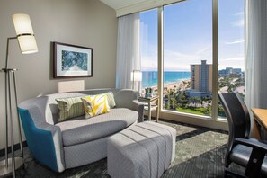 In-room safe, desk, laptop workspace, blackout drapes