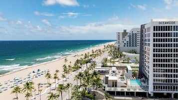 On the beach, white sand