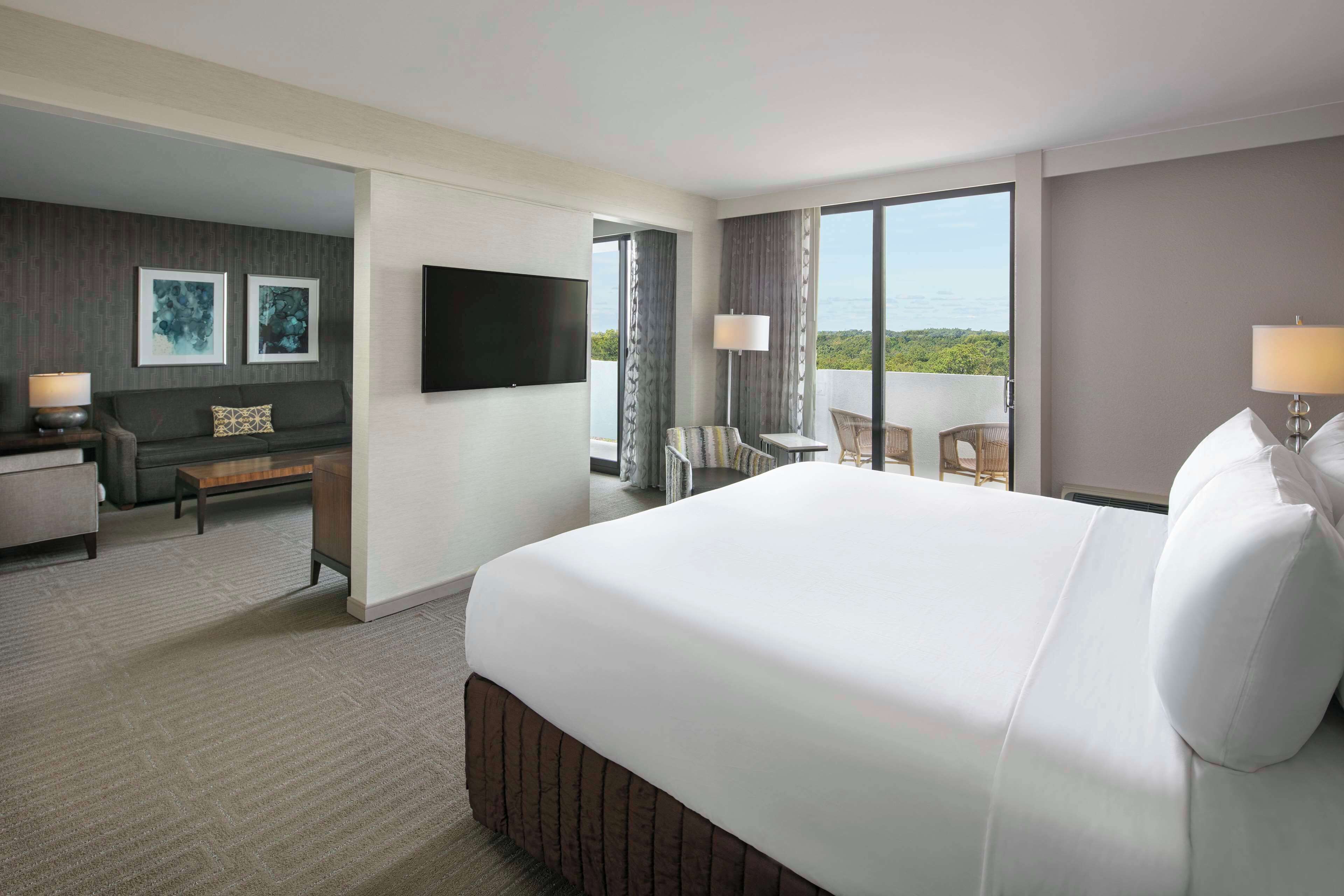 suite, 1 king bed with sofa bed | desk, laptop workspace, blackout curtains, iron/ironing board