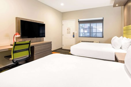 Standard Double Room, 2 Double Beds, Non Smoking | In-room safe, desk, iron/ironing board, rollaway beds