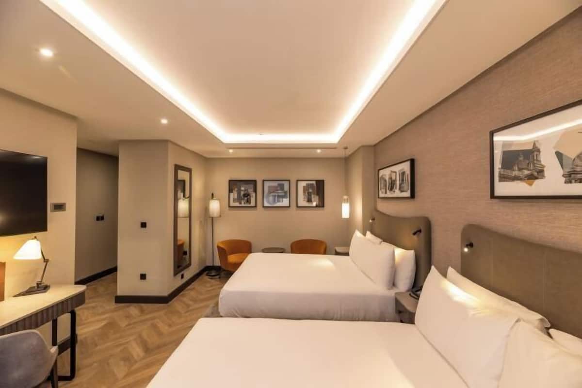 In-room safe, desk, laptop workspace, blackout drapes