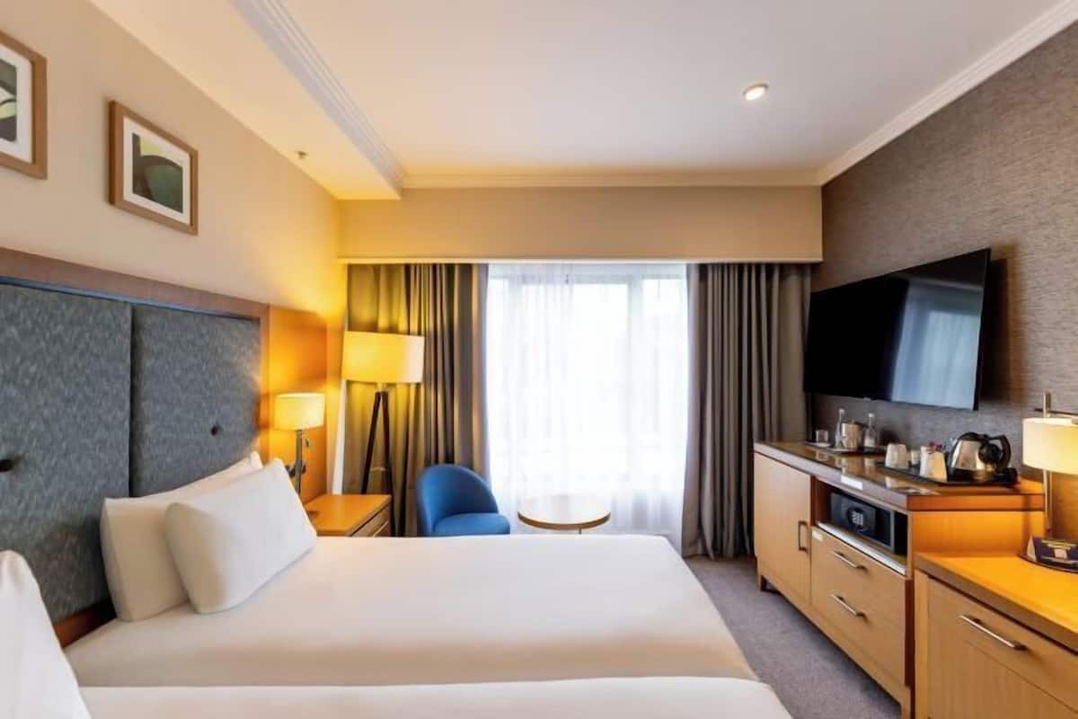 In-room safe, desk, laptop workspace, blackout drapes