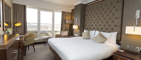 In-room safe, desk, laptop workspace, blackout curtains