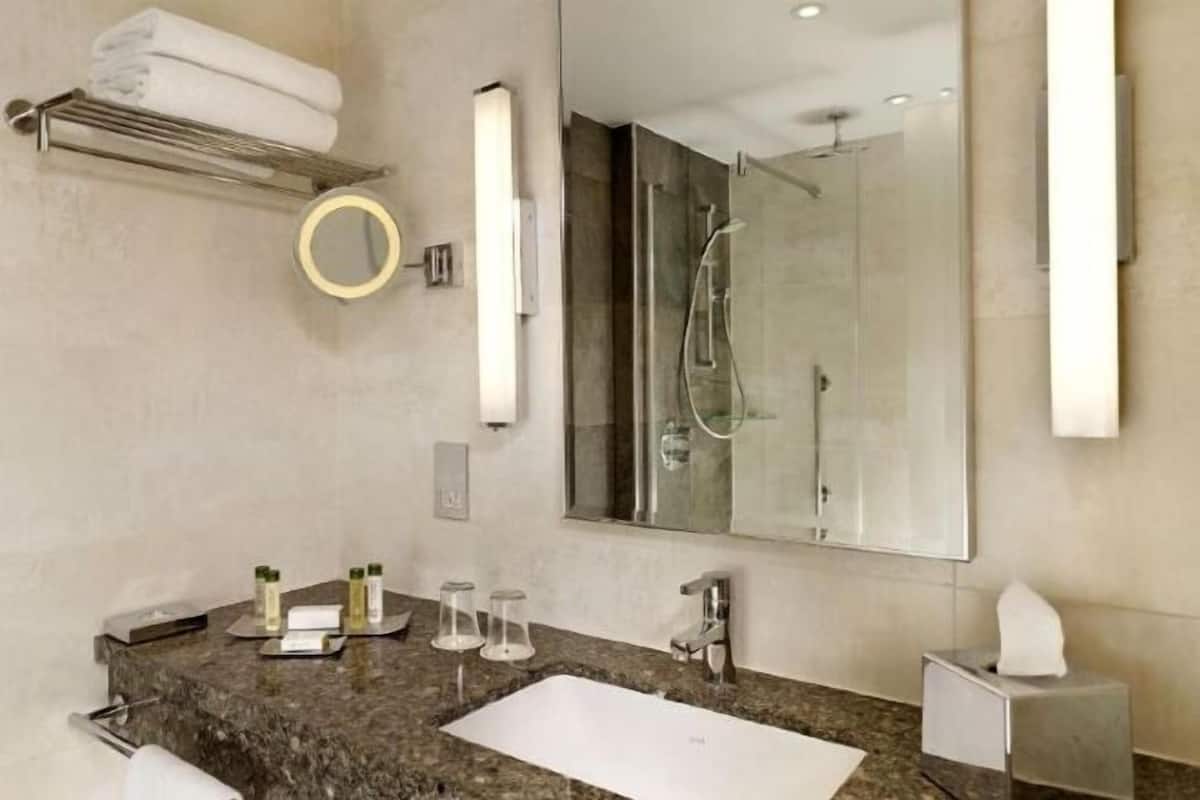 Ducha, artículos de tocador ecológicos, secador de pelo, toallas