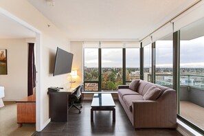 Premium bedding, down comforters, pillowtop beds, in-room safe